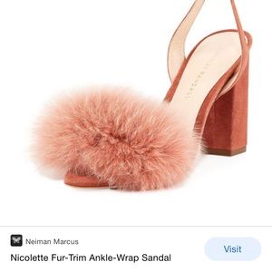 Loeffler Randall Nicolette pink fur heels, 7.5, never worn